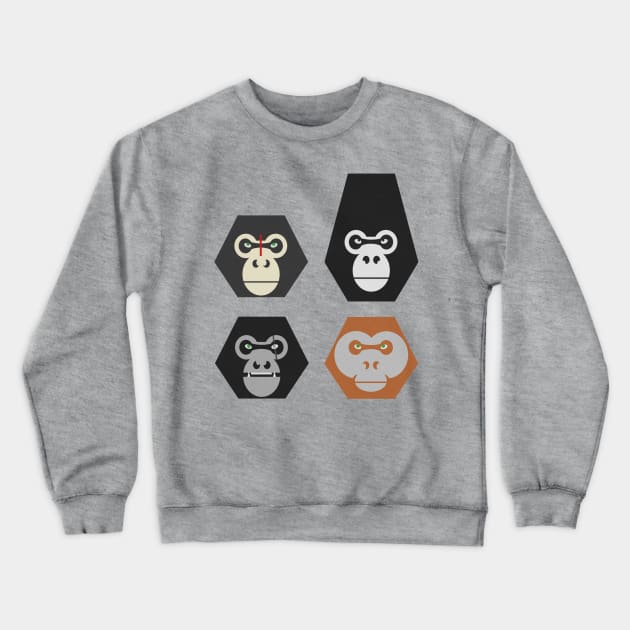 Planet of the Primates (Faded) Crewneck Sweatshirt by chriswig